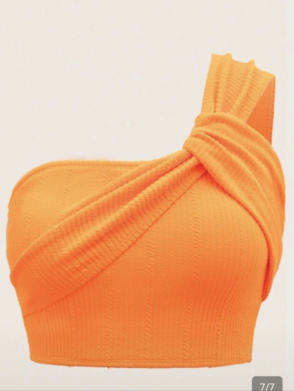 SHEIN Bright Orange Ribbed High-Waist Bikini - Picture 5 of 5